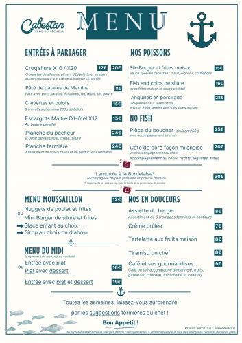 Menu eg 2025